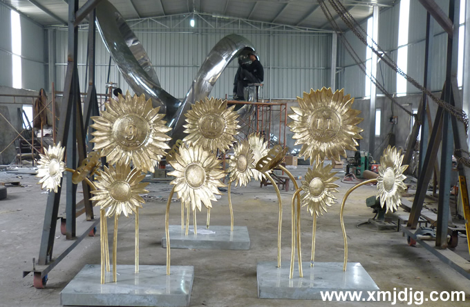 公园黄铜向日葵雕塑