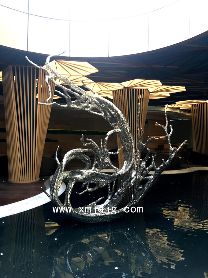 地产景观不锈钢镂空亮光水浪